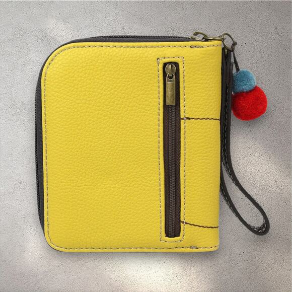 Chala New Farm Collection Llama Zip around wallet mustard yellow wristlet - Picture 3 of 4